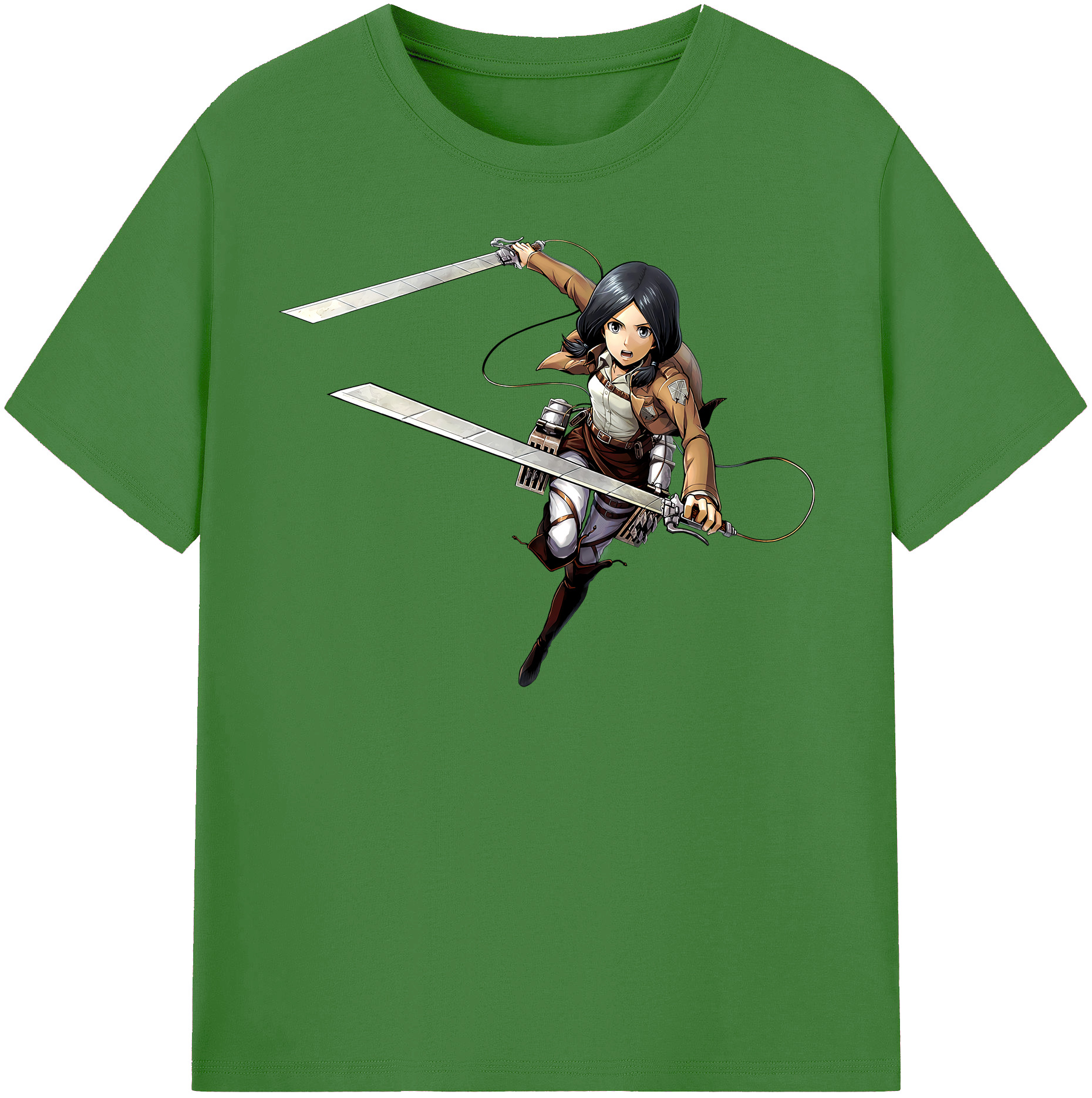 （画像用） 進撃の巨人 ミカサ·アッカーマン Attack on Titan Mikasa Ackerman レディースカジュアルプリントTシャツ（綿100％）